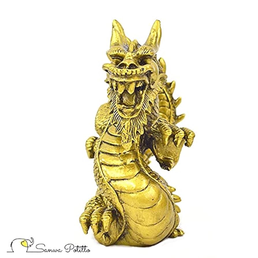 Amazon.co.jp: 龍 西洋風ドラゴン S18162 高さ16.5cm ゴールド